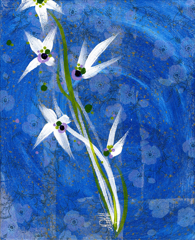 Blue is My Garden collage by Gina Hanzsek