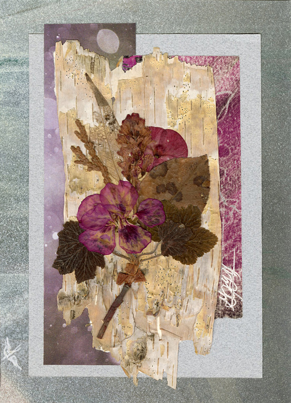 Floral Poetry collage by Gina Hanzsek