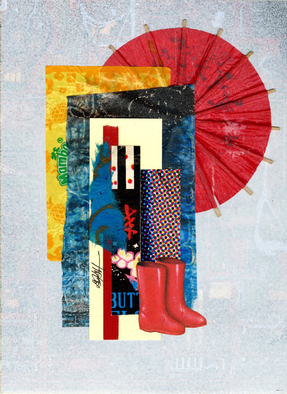 New Red Boots collage by Gina Hanzsek